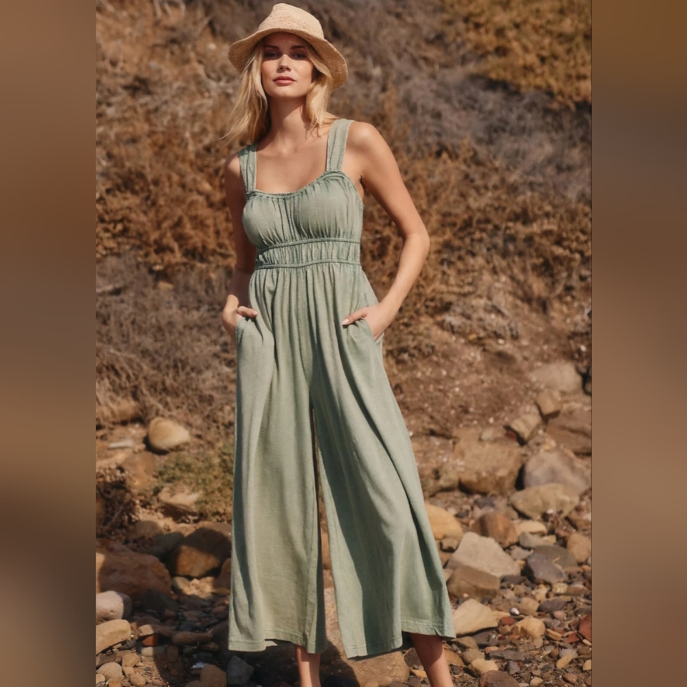 Anthropologie Green Jumpsuit